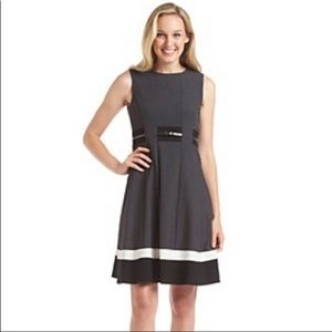 NEW Calvin Klein Color Block Fit & Flare Dress